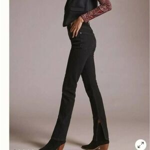 NWT Anthropologie x Pilcro Womens sz 25 Split Straight leg Jeans Dark wash Denim